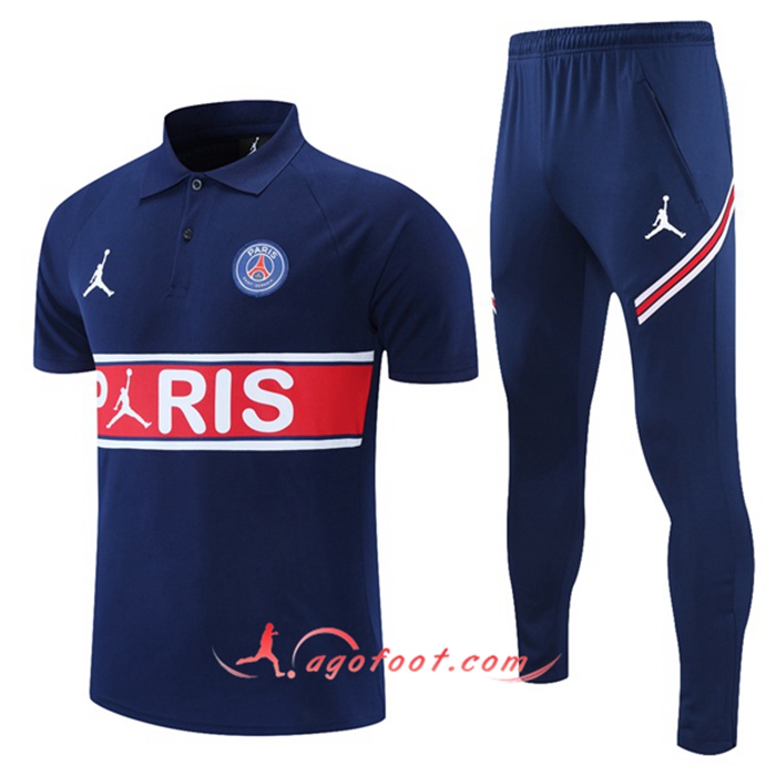 Ensemble Polo Jordan PSG + Pantalon Bleu Marin/Rouge/Blanc 2021/2022