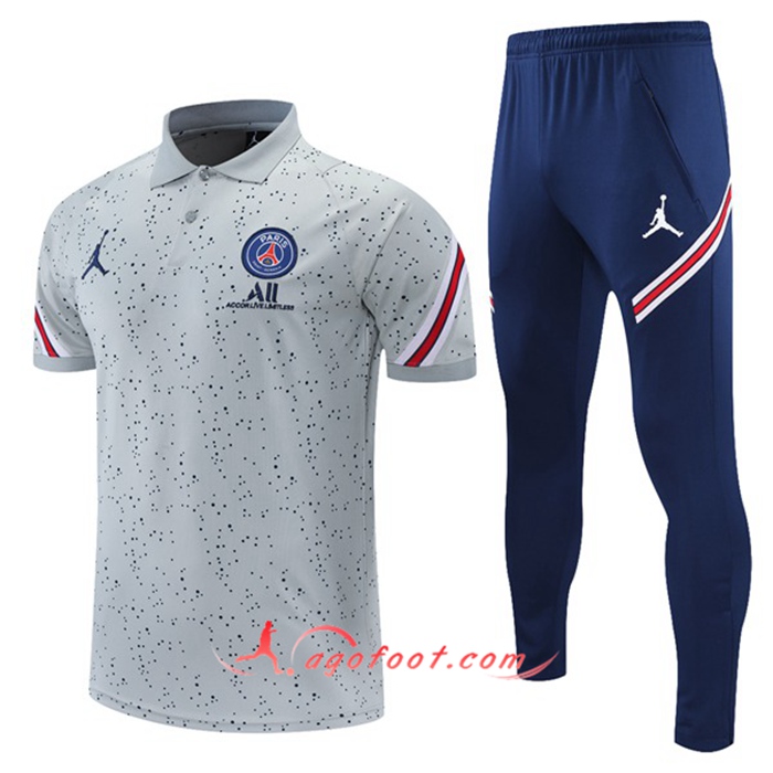 Ensemble Polo Jordan PSG + Pantalon Gris/Rouge 2021/2022