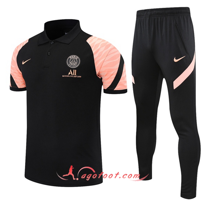 Ensemble Polo Jordan PSG + Pantalon Noir/Rose 2021/2022