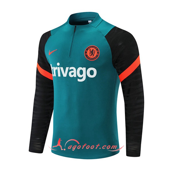 Sweatshirt Training FC Chelsea Vert/Noir 2021/2022