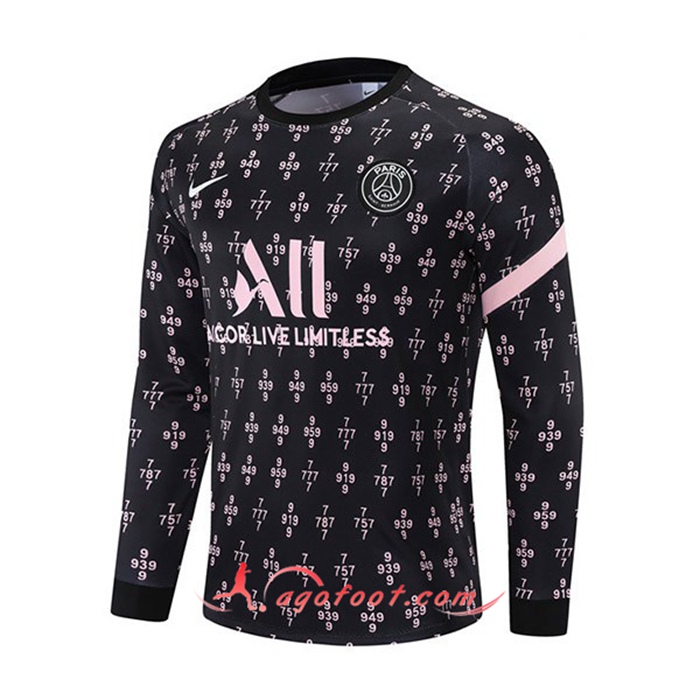Sweatshirt Training Jordan PSG Noir/Rose 2021/2022