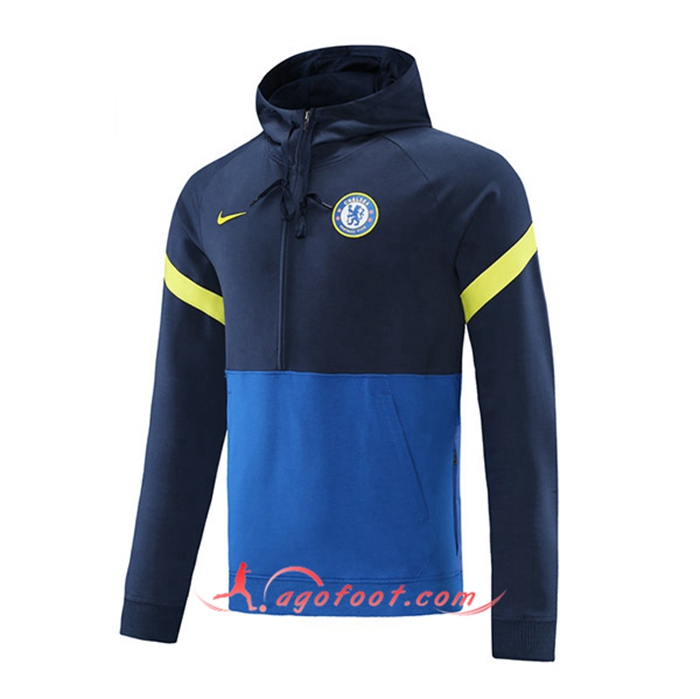 Sweatshirt Training Capuche FC Chelsea Bleu Marin/Bleu 2021/2022