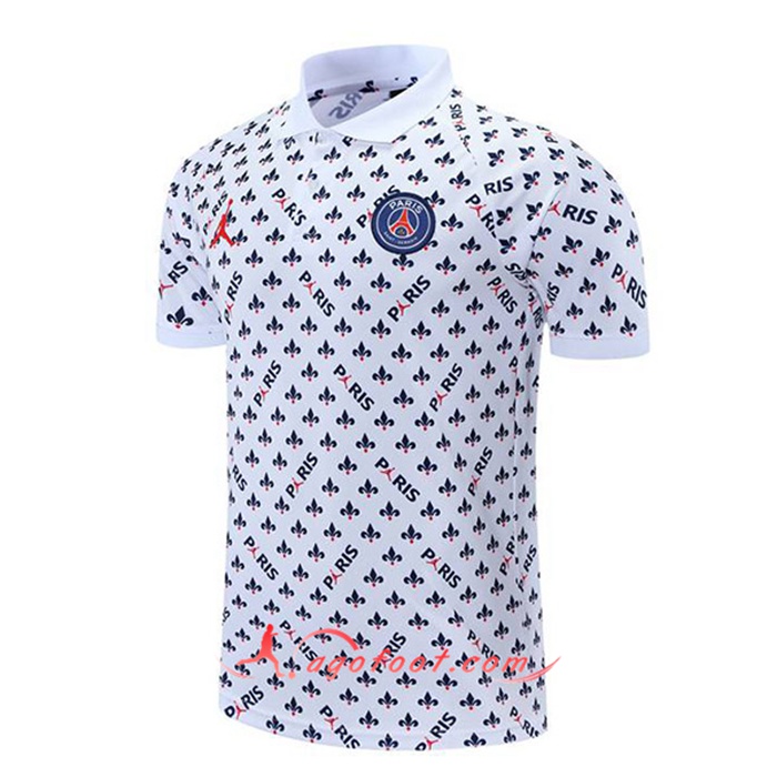 Polo Foot Jordan PSG Blanc/Noir 2021/2022