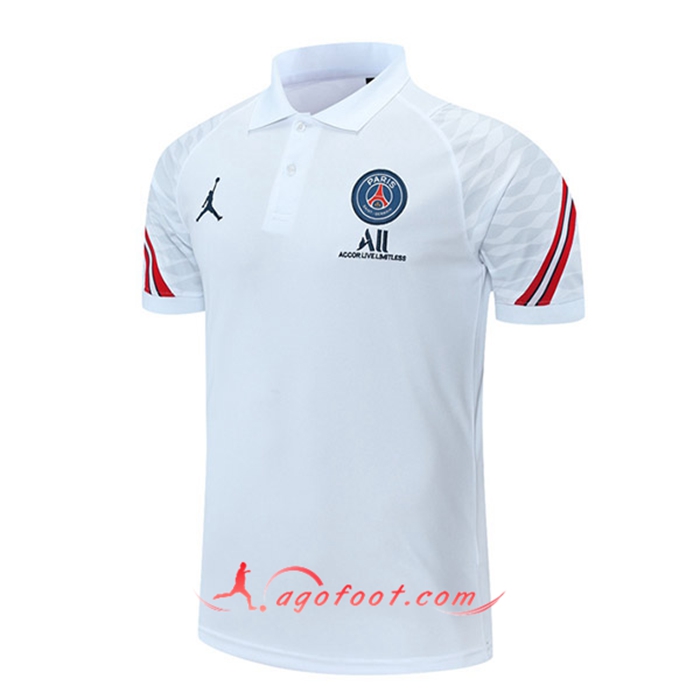 Polo Foot Jordan PSG Rouge/Blanc 2021/2022