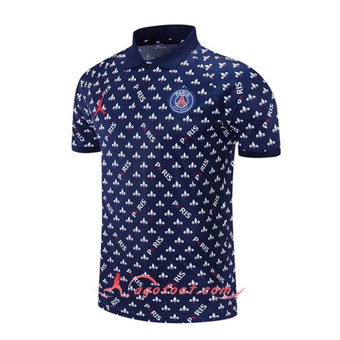 Polo Foot Jordan PSG Bleu Marin/Blanc 2021/2022