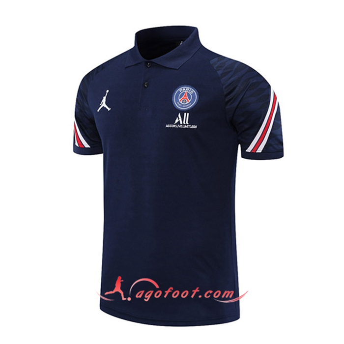 Polo Foot Jordan PSG Bleu Marin/Rouge 2021/2022