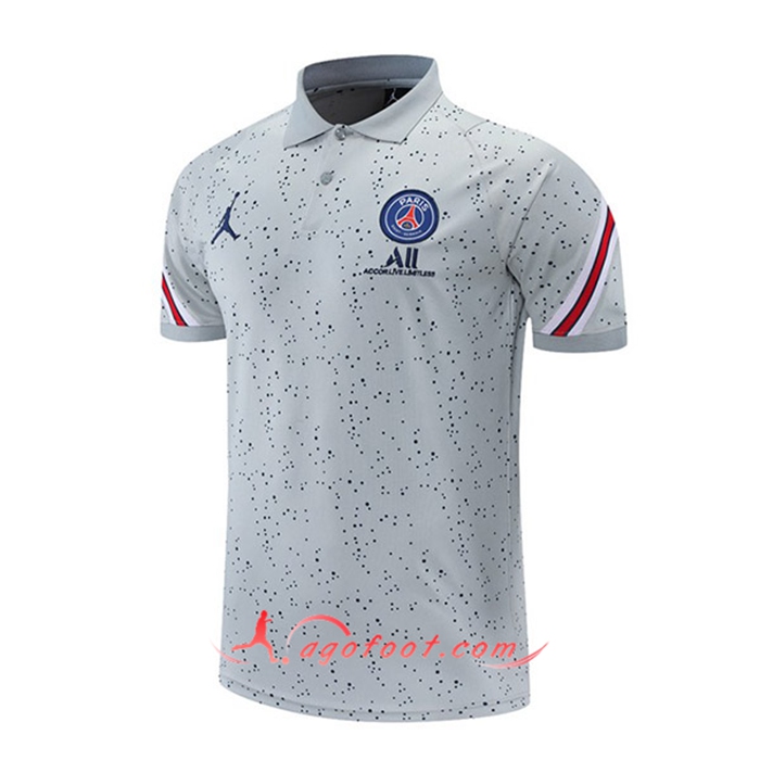 Polo Foot Jordan PSG Gris/Rouge 2021/2022