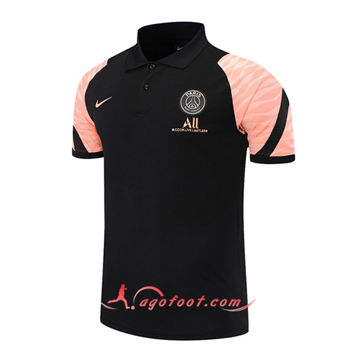 Polo Foot Jordan PSG Noir/Rose 2021/2022