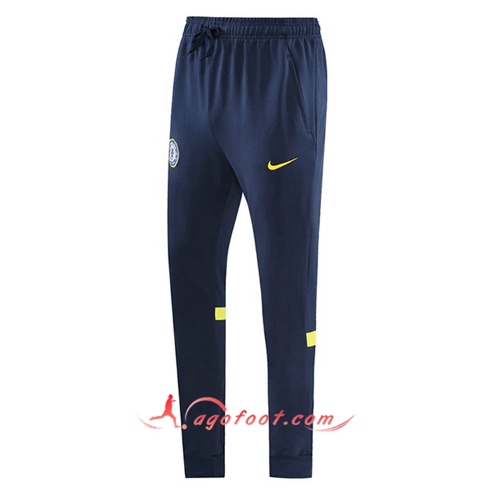 Training Pantalon Foot FC Chelsea Bleu Marin/Jaune 2021/2022
