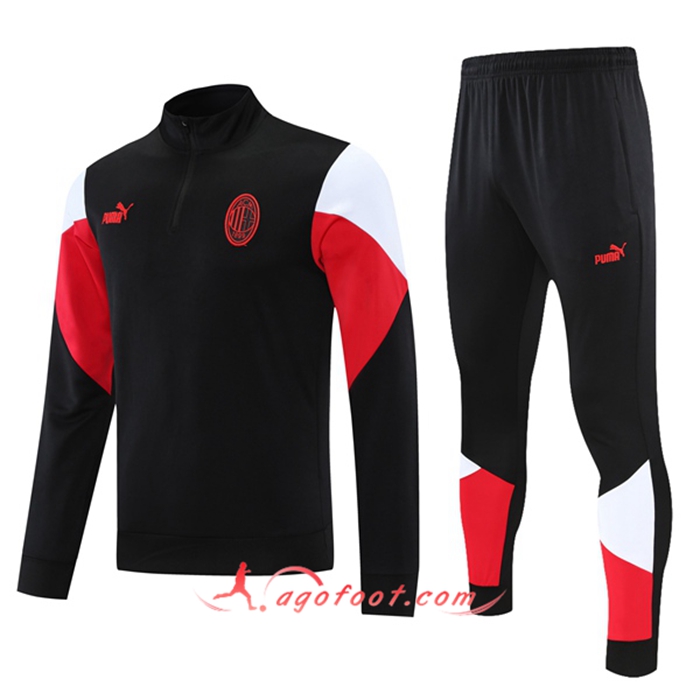 Ensemble Survetement de Foot AC Milan Noir/Blanc/Rouge 2021/2022