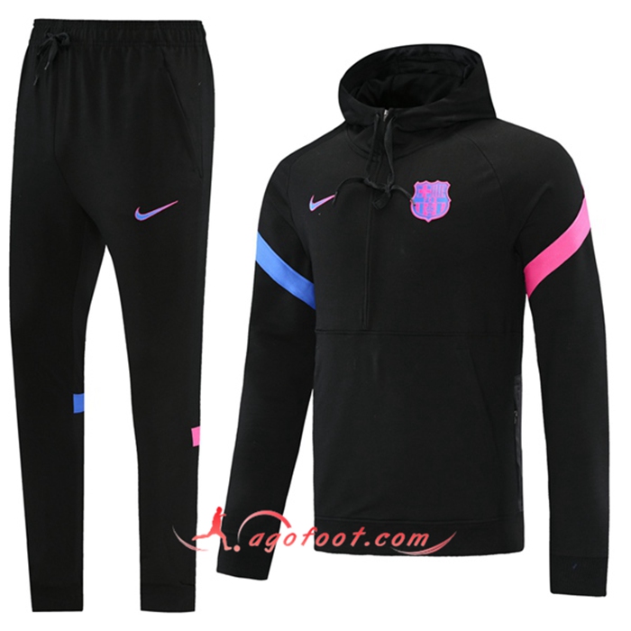 Ensemble Veste A Capuche Survetement Foot FC Barcelone Noir/Rouge/Bleu 2021/2022