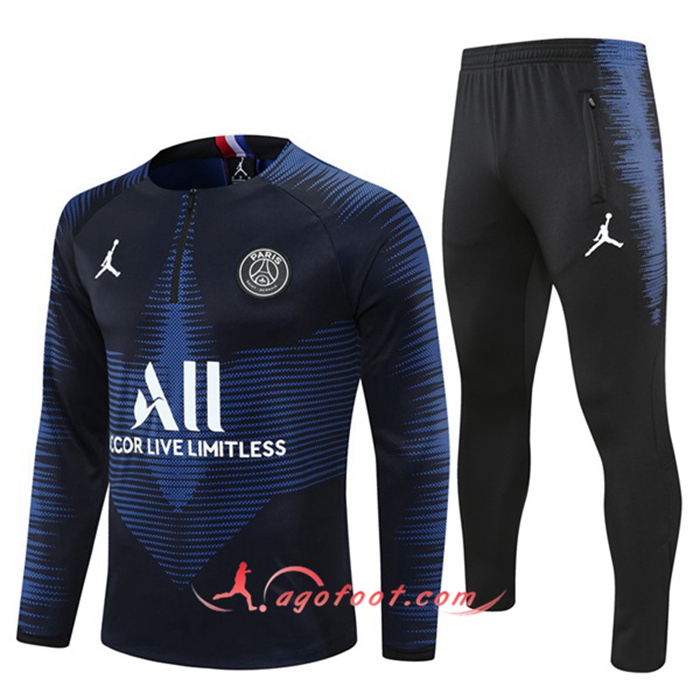Ensemble Survetement de Foot Jordan PSG Enfant Bleu/Noir 2021/2022