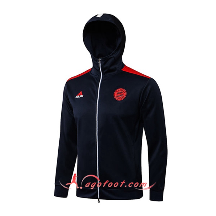 Veste A Capuche Bayern Munich Noir/Rouge 2021/2022