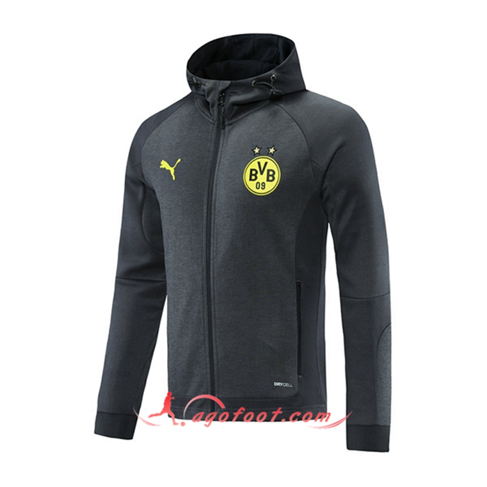 Veste A Capuche Dortmund BVB Gris Fonce 2021/2022