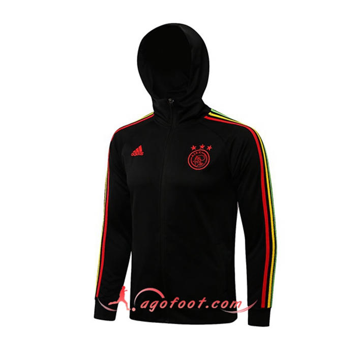 Veste A Capuche AFC Ajax Noir/Rouge 2021/2022