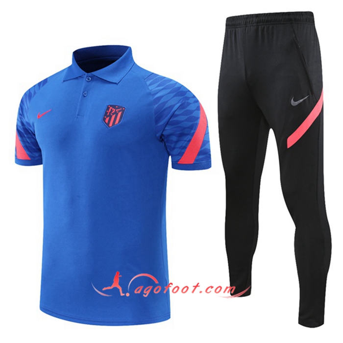 Ensemble Polo Atletico Madrid + Pantalon Bleu/Rouge 2021/2022