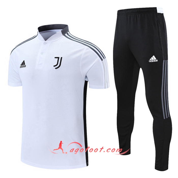 Ensemble Polo Juventus + Pantalon Blanc/Gris 2021/2022