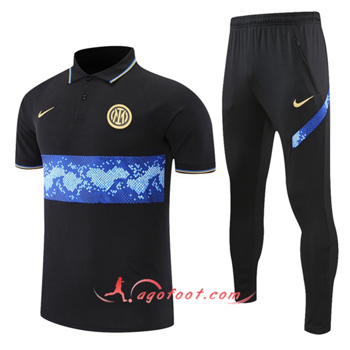 Ensemble Polo Inter Milan + Pantalon Noir/Bleu 2021/2022