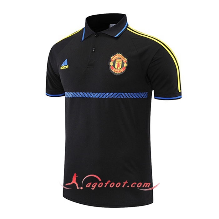 Polo Foot Manchester United Bleu/Noir/Jaune 2021/2022