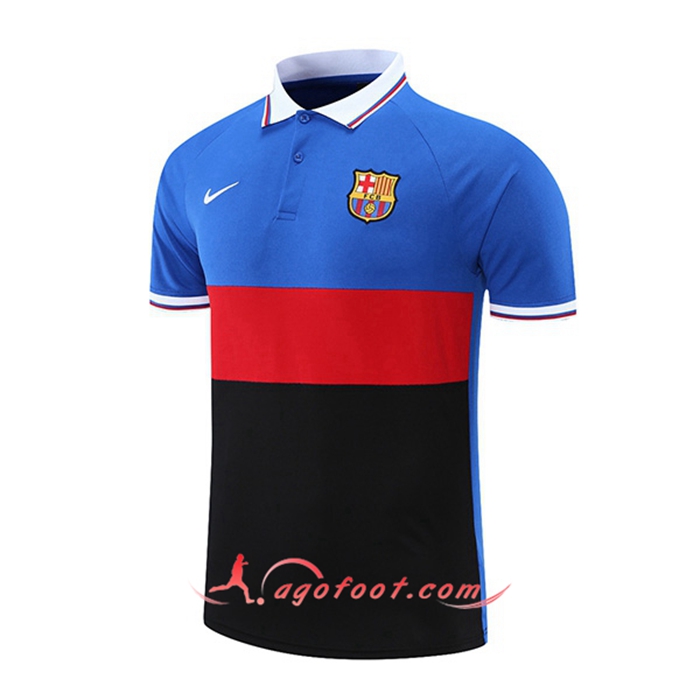 Polo Foot FC Barcelone Bleu/Noir/Rouge 2021/2022