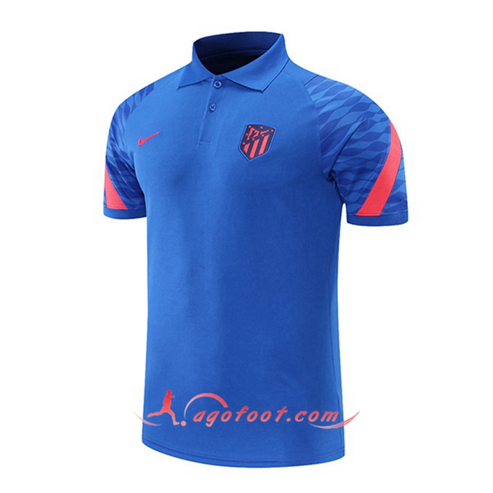 Polo Foot Atletico Madrid Bleu/Rouge 2021/2022