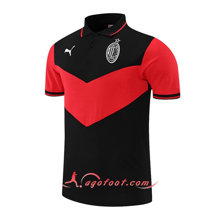 Polo Foot Milan AC Noir/Rouge 2021/2022