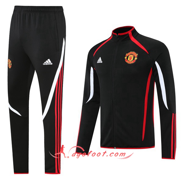 Ensemble Survetement de Foot - Veste Manchester United Rouge/Noir 2021/2022
