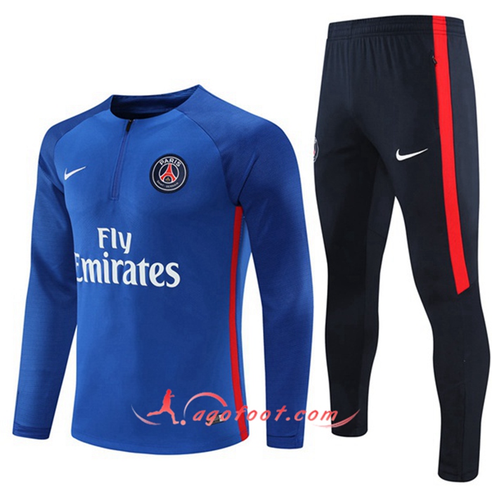 Ensemble Survetement de Foot Jordan PSG Enfant Bleu 2016/2017