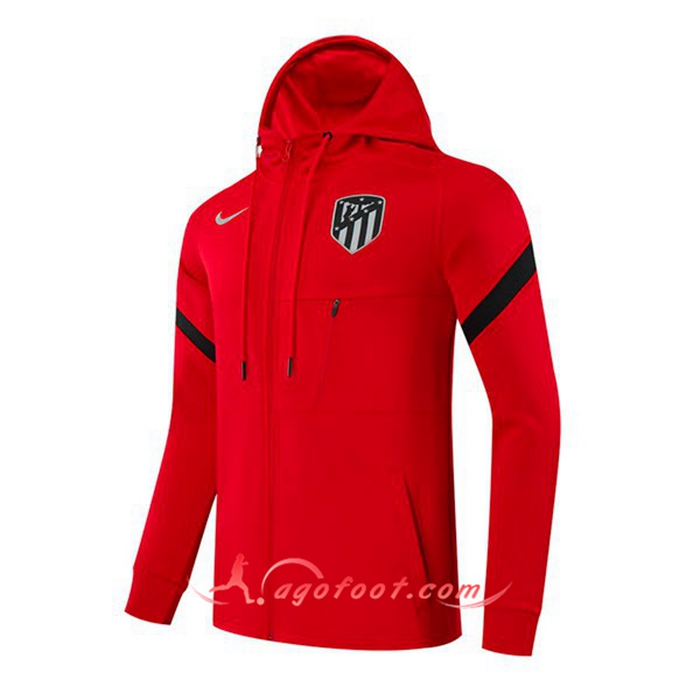 Veste A Capuche Atletico Madrid Rouge/Noir 2021/2022