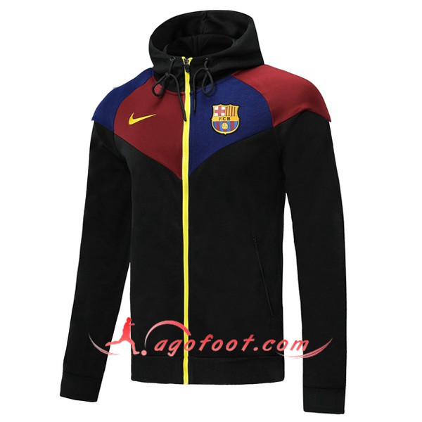 Nouveau Veste A Capuche FC Barcelone Noir Bleu Rouge 19/20