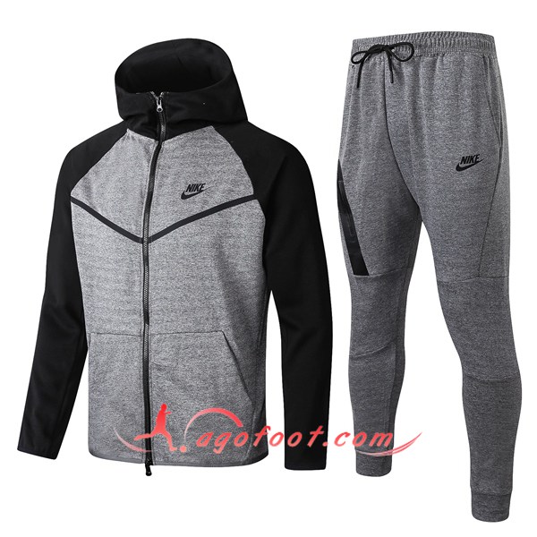 Veste A Capuche Survetement de Foot NIKE Gris 20/21