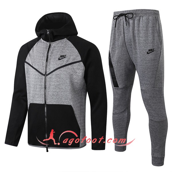 Veste A Capuche Survetement de Foot NIKE Noir Gris 20/21