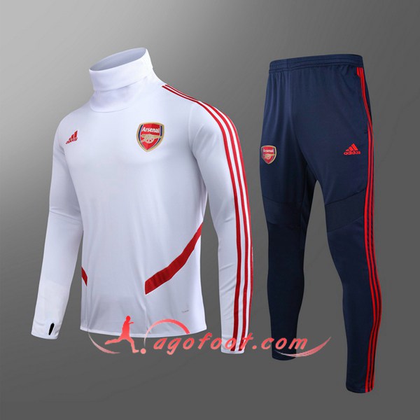 Nouveau Survetement de Foot Arsenal Enfant Blanc 20/21