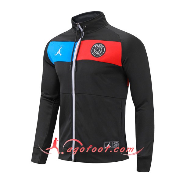 Nouveau Veste Foot Paris PSG Rouge Bleu Col Haut 20/21