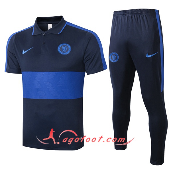 Ensemble Polo FC Chelsea + Pantalon Bleu Royal 20/21