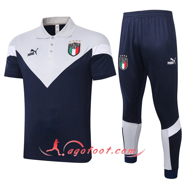 Ensemble Polo Italie + Pantalon Gris Blanc 20/21