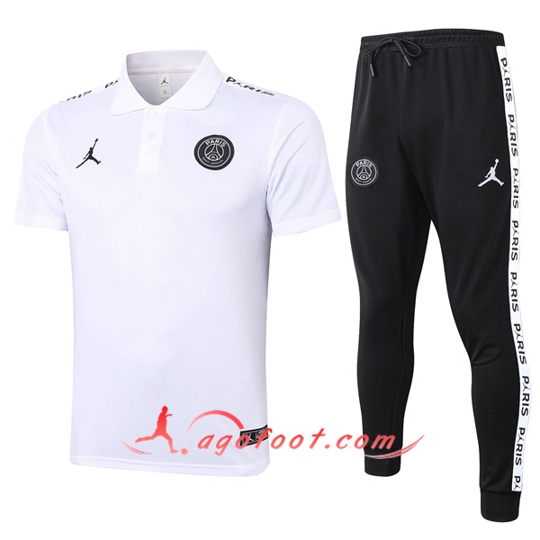 Ensemble Polo Paris PSG Jordan + Pantalon Blanc 20/21