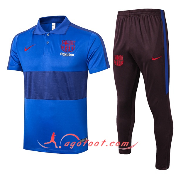 Ensemble Polo FC Barcelone + Pantalon Bleu 20/21