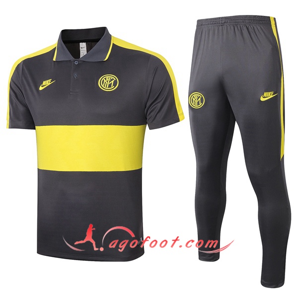 Ensemble Polo Inter Milan + Pantalon Jaune 20/21
