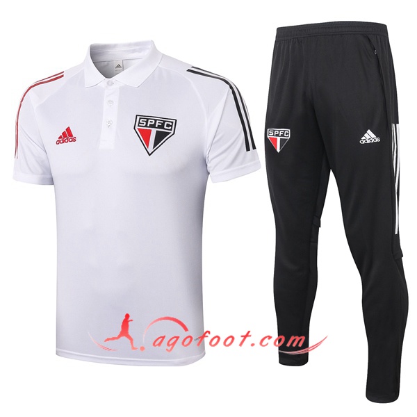 Ensemble Polo Sao Paulo FC + Pantalon Blanc 20/21