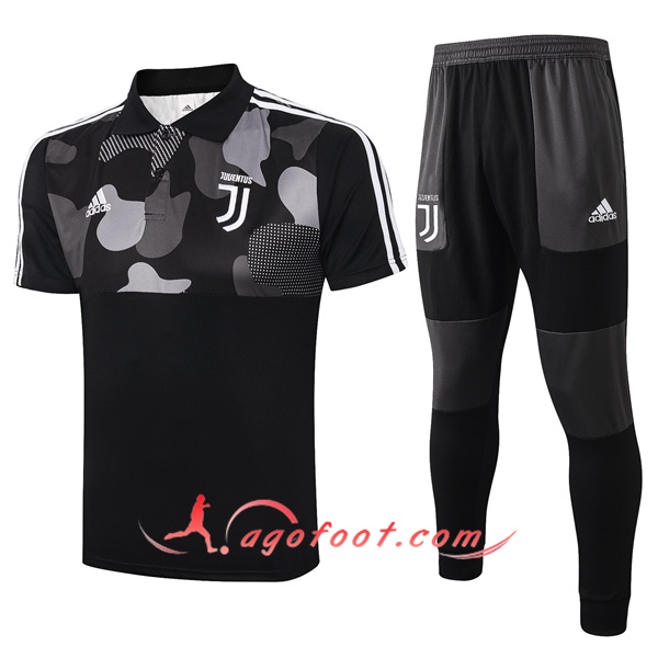 Ensemble Polo Juventus + Pantalon Noir Blanc 20/21