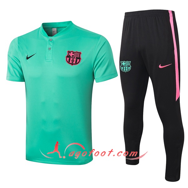 Ensemble Polo FC Barcelone + Pantalon Vert 20/21