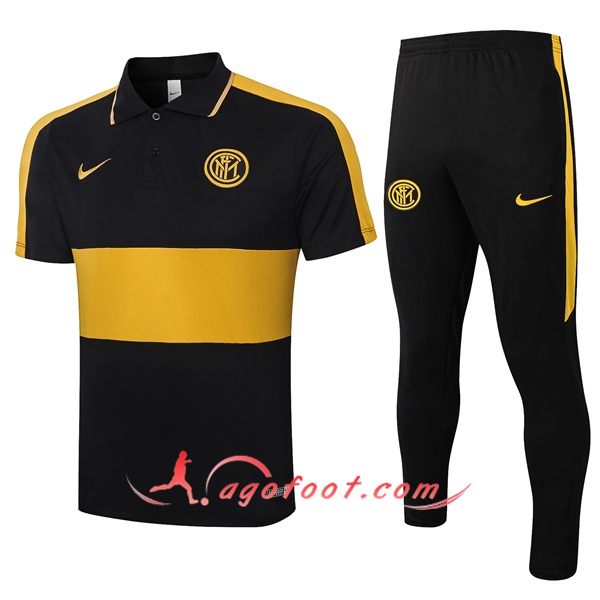 Ensemble Polo Inter Milan + Pantalon Noir Jaune 20/21