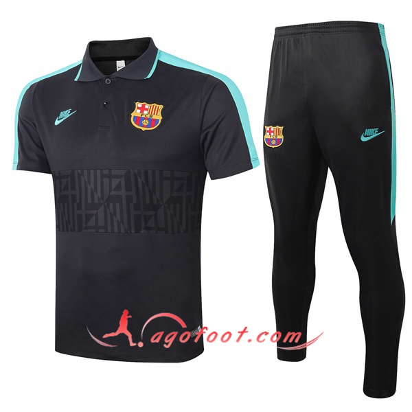 Ensemble Polo FC Barcelone + Pantalon Noir 20/21