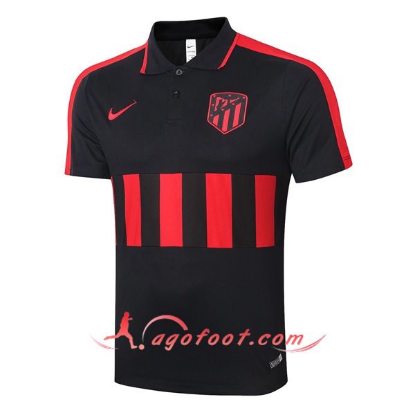 Polo Foot Atletico Madrid Noir Rouge 20/21