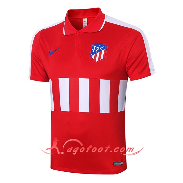 Polo Foot Atletico Madrid Rouge Blanc 20/21