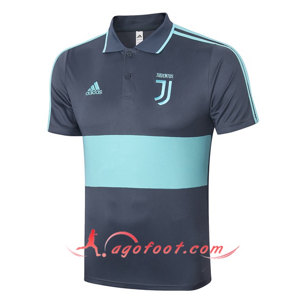 Polo Foot Juventus Gris Bleu 20/21
