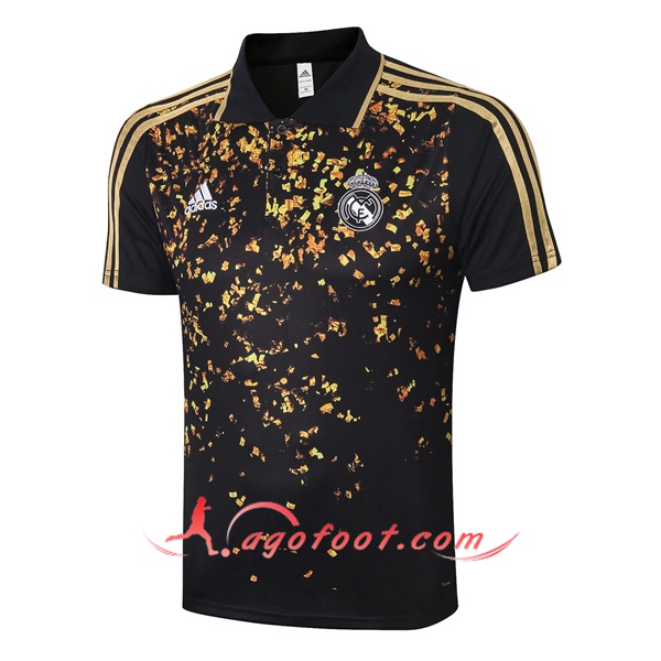 Polo Foot Real Madrid Noir Jaune 20/21