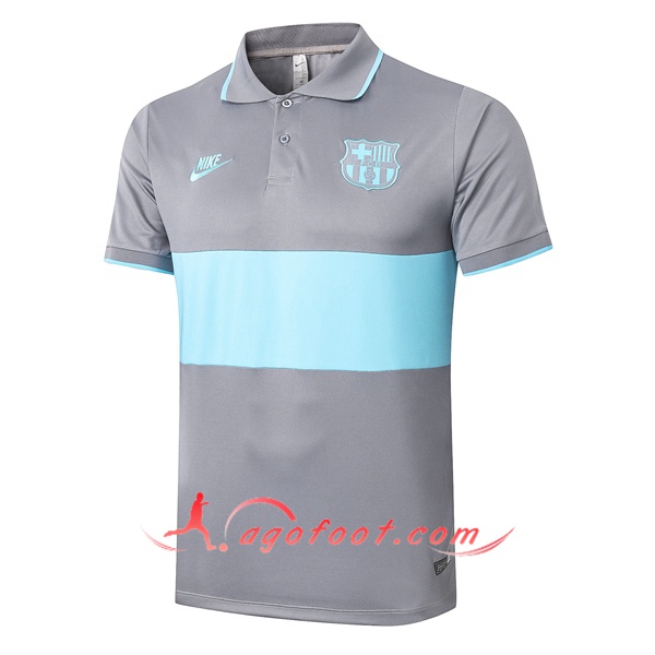 Polo Foot FC Barcelone Gris Vert 20/21