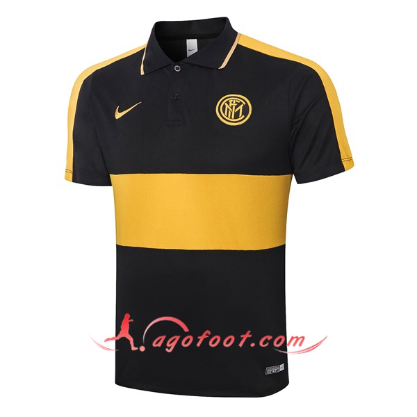 Polo Foot Inter Milan Noir Jaune 20/21